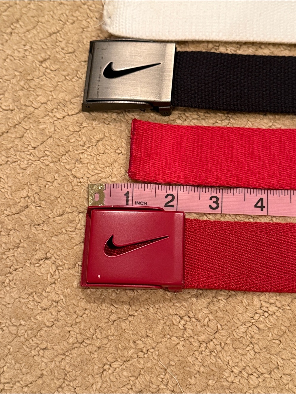 Nike Red, Black & White Golf Belts